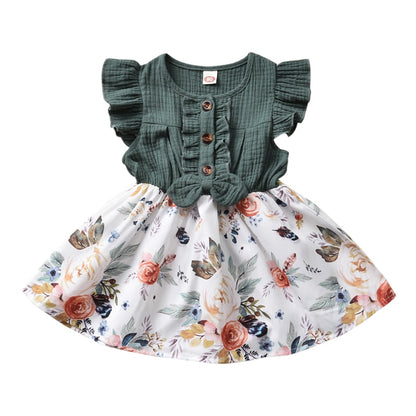 Toddler Girls Floral Patchwork A-Line Sundress childrensterritory