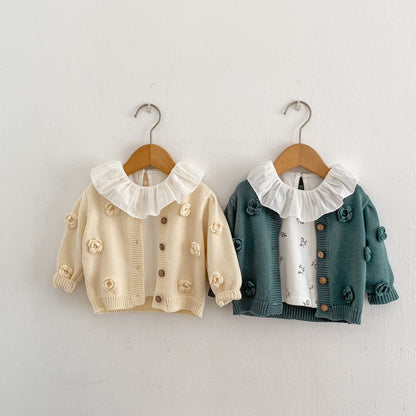 Handmade Flower Design Baby Cardigan/Knitwear childrensterritory
