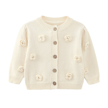 Handmade Flower Design Baby Cardigan/Knitwear childrensterritory