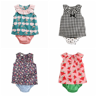 Cute Printing Baby Girl 2Pcs Summer Clothing Sets childrensterritory