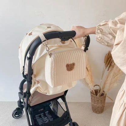 Bear Embroidery Baby Nappy Bag for Moms childrensterritory