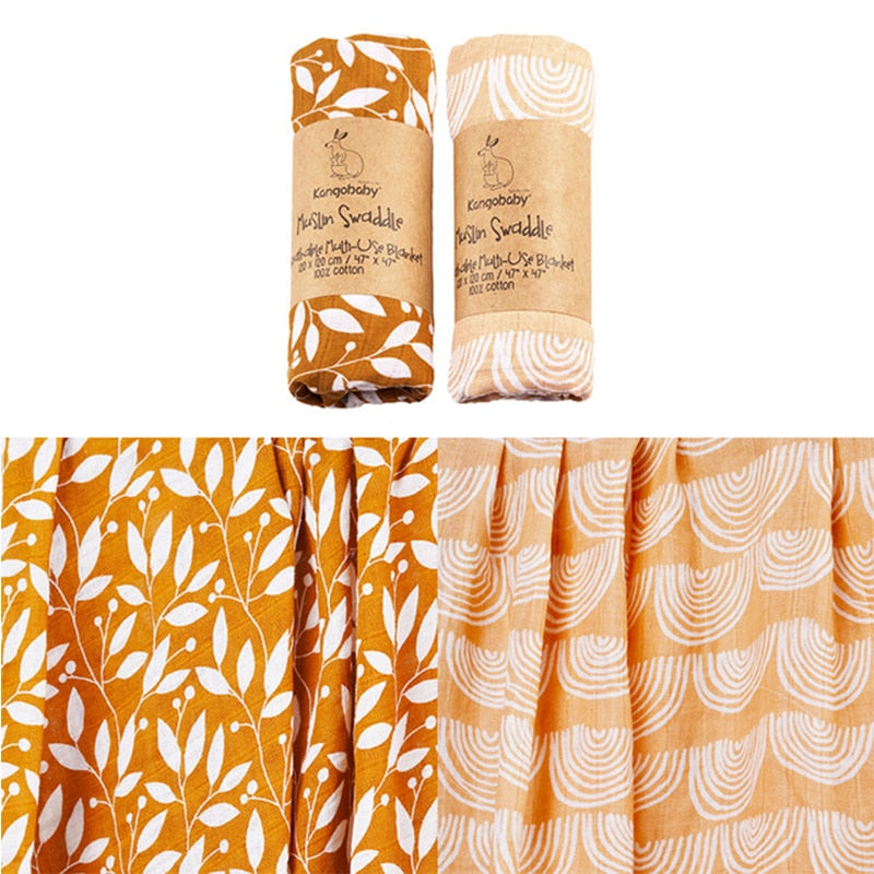 2 Pieces Pack Muslin Cotton Baby Swaddles/Blankets childrensterritory