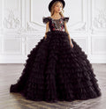 Tiered Puffy Tulle Flower Girl Dress For Communion childrensterritory