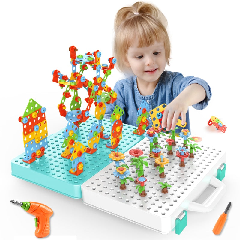 Kids 3D Puzzle Toys | Drill Screw Nut Pretend Play Tool Set childrensterritory