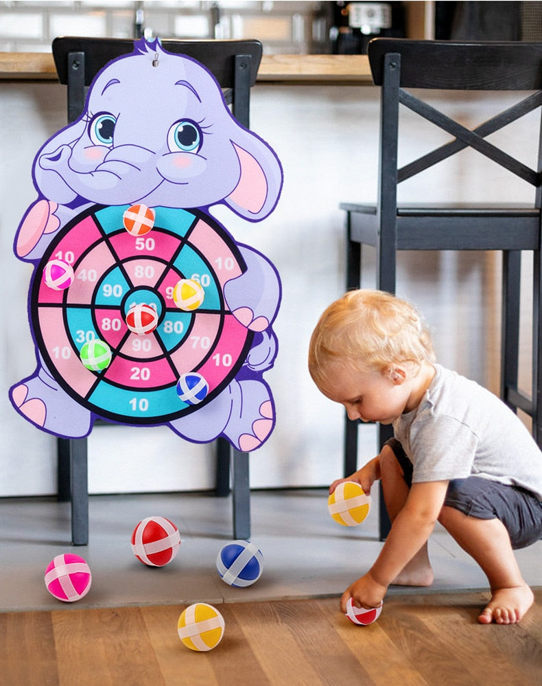 Cartoon Animal Dart Board Game with Sticky Balls for Kids childrensterritory