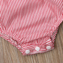 Sleeveless Striped Baby Girl Bodysuits with Headband childrensterritory