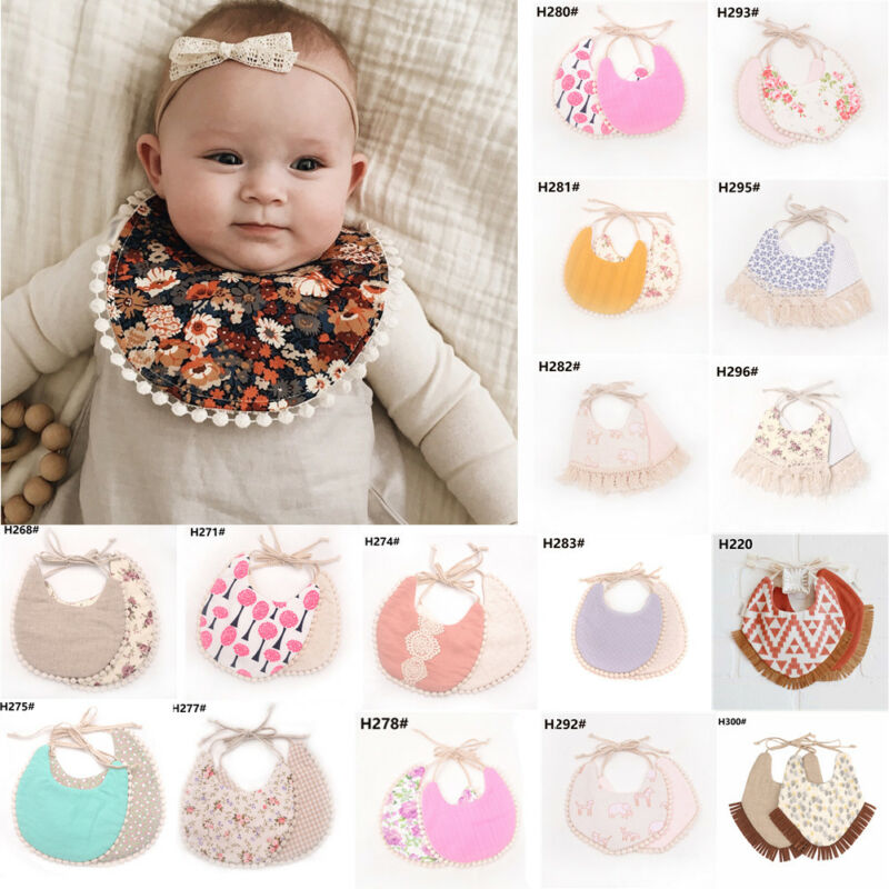 Baby Tassel Double-deck Bib | Cotton Linen Burp Cloths childrensterritory