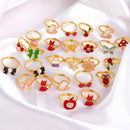Kids Girls 10/20/36 pcs Cute Adjustable Rings | Makeup Toys childrensterritory