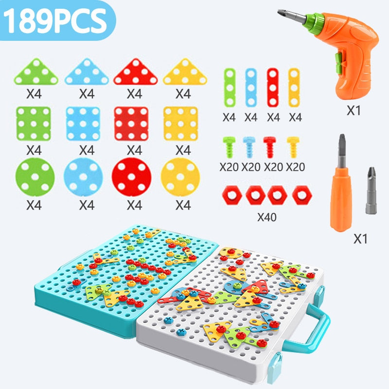Kids 3D Puzzle Toys | Drill Screw Nut Pretend Play Tool Set childrensterritory