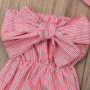 Sleeveless Striped Baby Girl Bodysuits with Headband childrensterritory