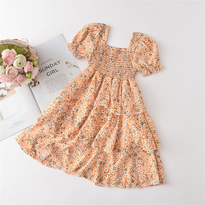 Kids Girls Floral A-Line Summer Princess Dress childrensterritory