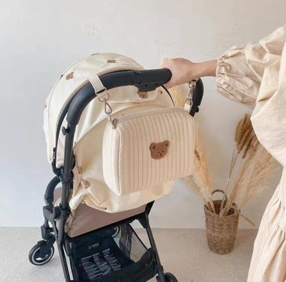 Bear Embroidery Baby Nappy Bag for Moms childrensterritory
