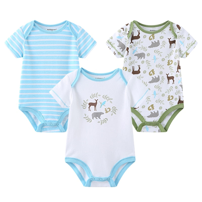 3 Pieces Baby Unisex Cotton Rompers/Jumpsuits childrensterritory