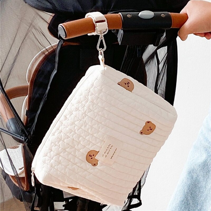 Bear Embroidery Baby Nappy Bag for Moms childrensterritory