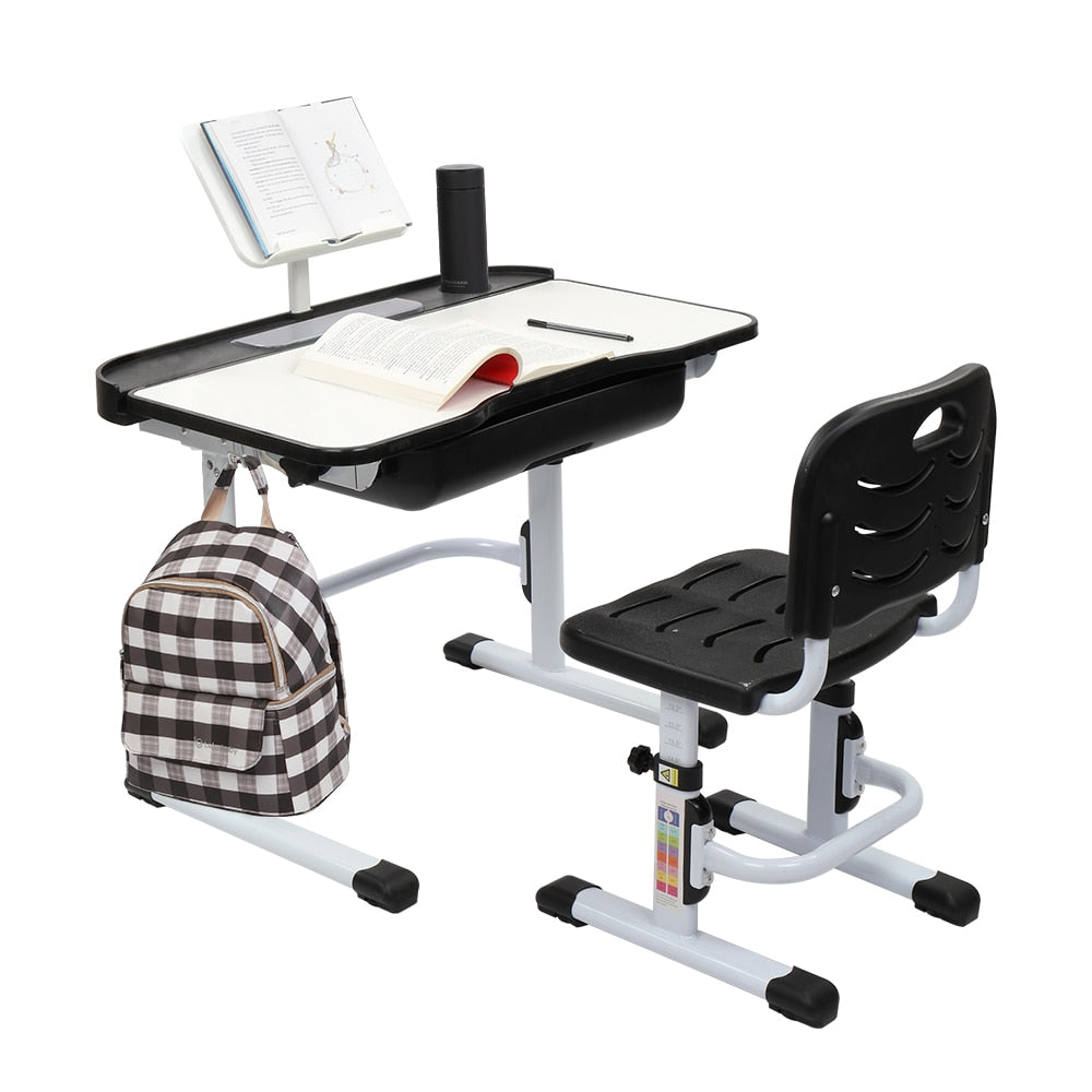 70cm Kids Study Table And Chair Set w/Reading Stand childrensterritory