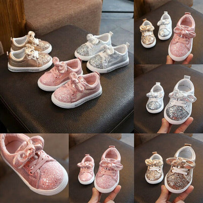 Bowknot Shinny Soft Sole Baby Girl Shoes/Sneakers childrensterritory