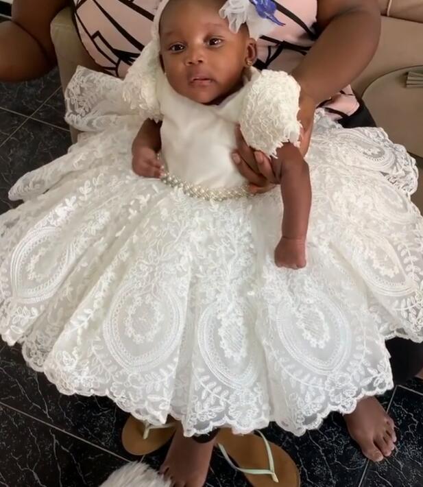 Tutu Pearls Flower Girl Dress for Baby/Kids Baptism childrensterritory
