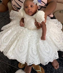 Tutu Pearls Flower Girl Dress for Baby/Kids Baptism childrensterritory