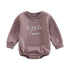 Infant Girl Boy Long Sleeve Letter Printed Bodysuit childrensterritory