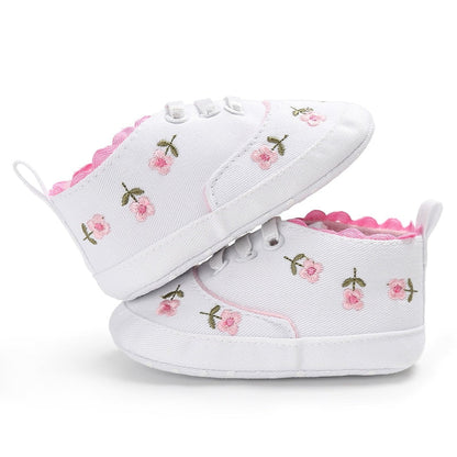 Infant Girl Soft Sole Floral Print Crib Shoes childrensterritory