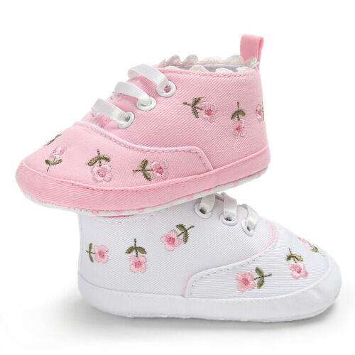Infant Girl Soft Sole Floral Print Crib Shoes childrensterritory