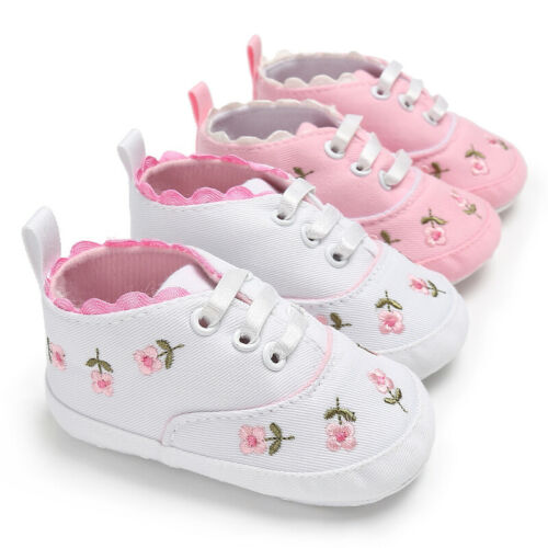 Infant Girl Soft Sole Floral Print Crib Shoes childrensterritory