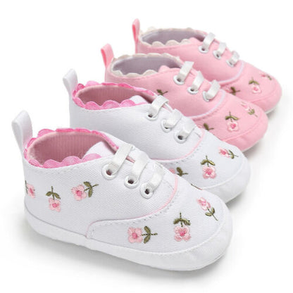 Infant Girl Soft Sole Floral Print Crib Shoes childrensterritory