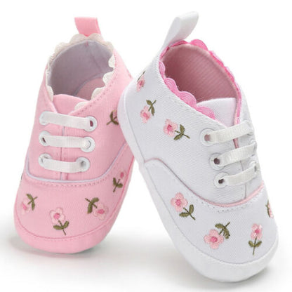 Infant Girl Soft Sole Floral Print Crib Shoes childrensterritory
