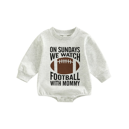 Infant Girls Boys Rugby Letters Print Rompers childrensterritory