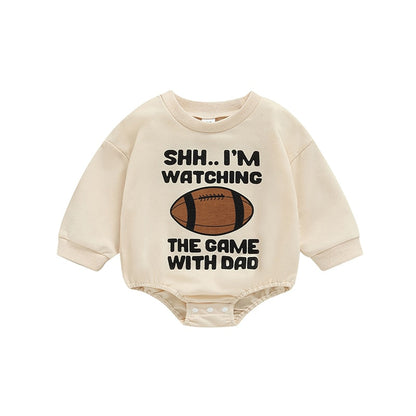Infant Girls Boys Rugby Letters Print Rompers childrensterritory