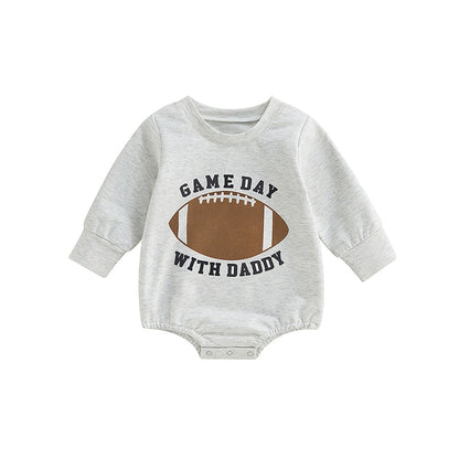 Infant Girls Boys Rugby Letters Print Rompers childrensterritory