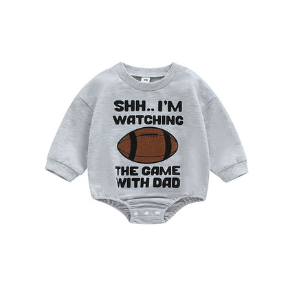 Infant Girls Boys Rugby Letters Print Rompers childrensterritory