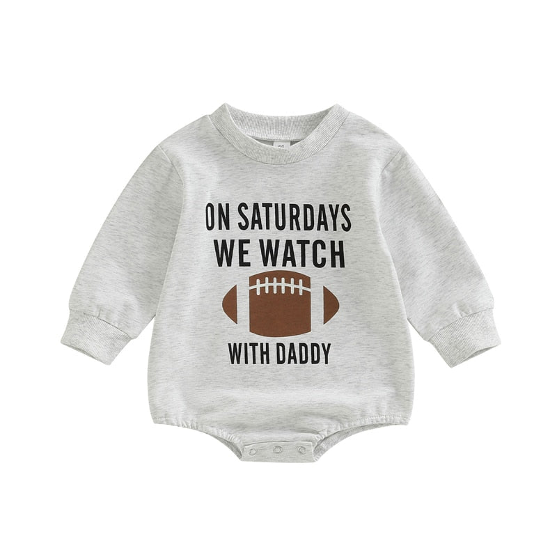 Infant Girls Boys Rugby Letters Print Rompers childrensterritory