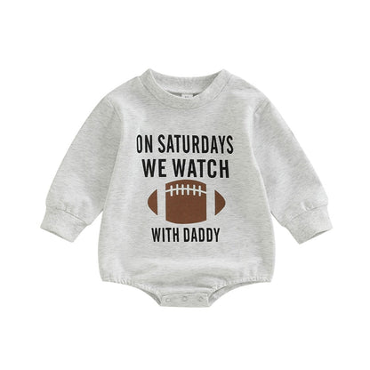 Infant Girls Boys Rugby Letters Print Rompers childrensterritory