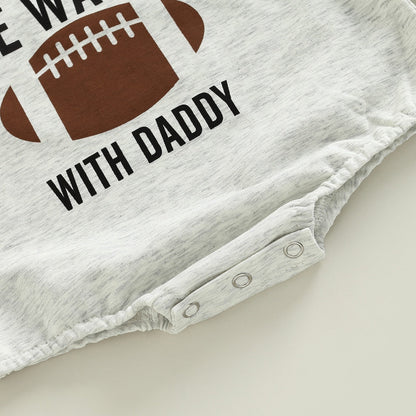 Infant Girls Boys Rugby Letters Print Rompers childrensterritory