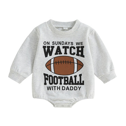 Infant Girls Boys Rugby Letters Print Rompers childrensterritory