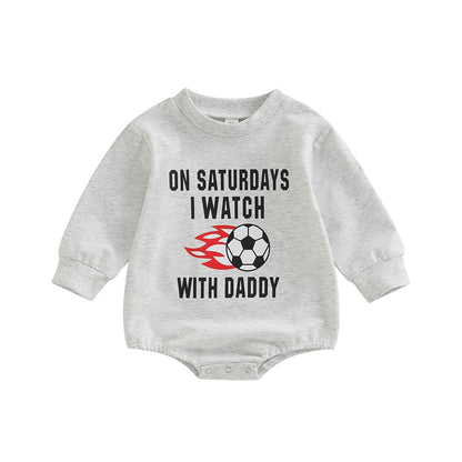 Infant Girls Boys Rugby Letters Print Rompers childrensterritory
