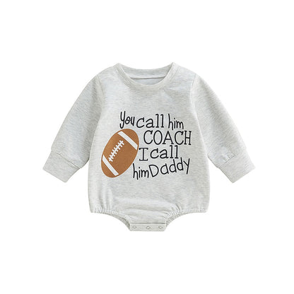 Infant Girls Boys Rugby Letters Print Rompers childrensterritory