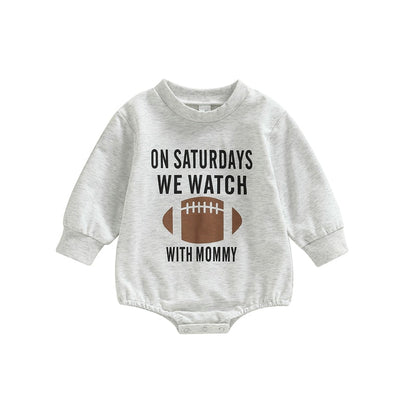 Infant Girls Boys Rugby Letters Print Rompers childrensterritory