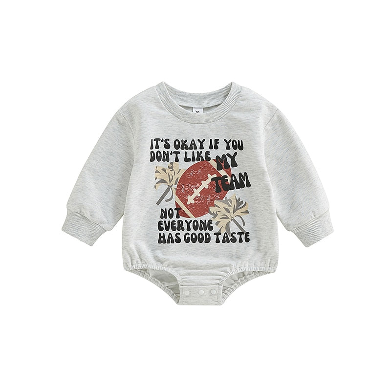 Infant Girls Boys Rugby Letters Print Rompers childrensterritory