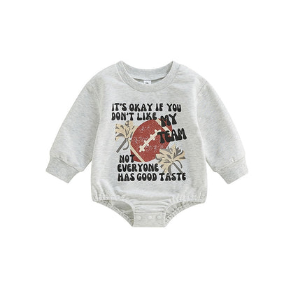 Infant Girls Boys Rugby Letters Print Rompers childrensterritory