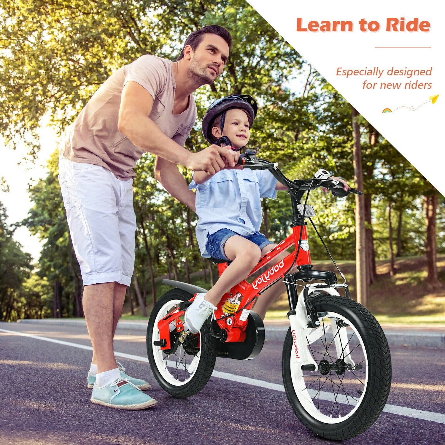Kids 16" Adjustable Freestyle Bicycle w/ Training Wheels childrensterritory