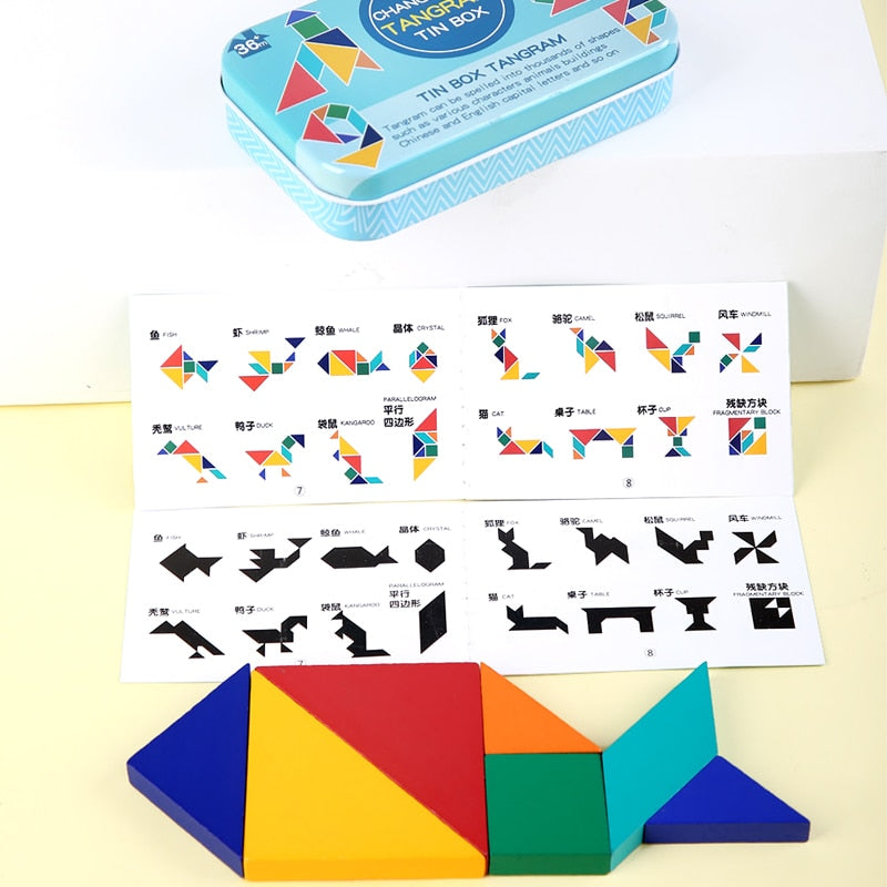 Kids 3D Wooden Tangram Puzzle/Educational Toys childrensterritory