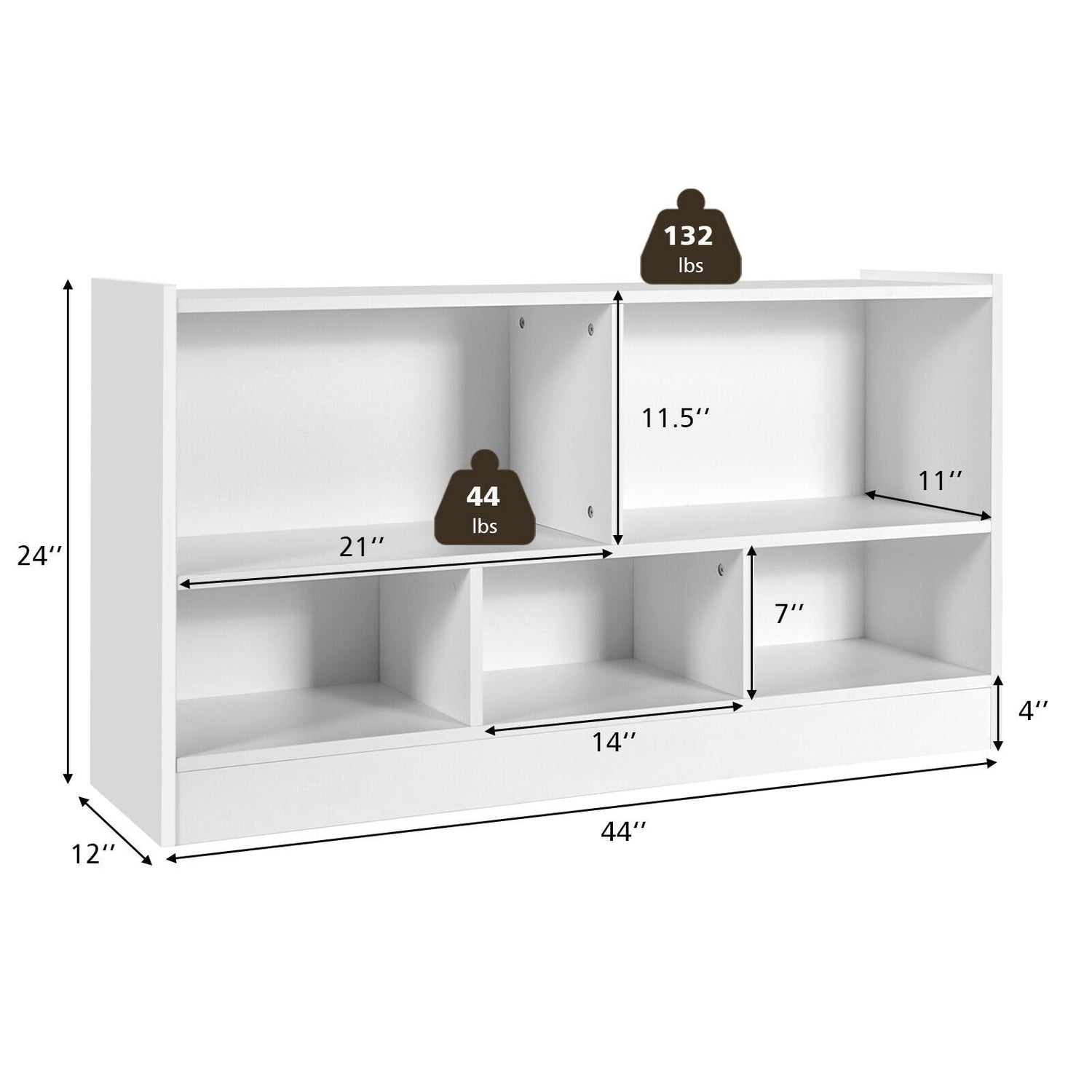 Kids 5-Cube Wood Toy Storage Cabinet childrensterritory
