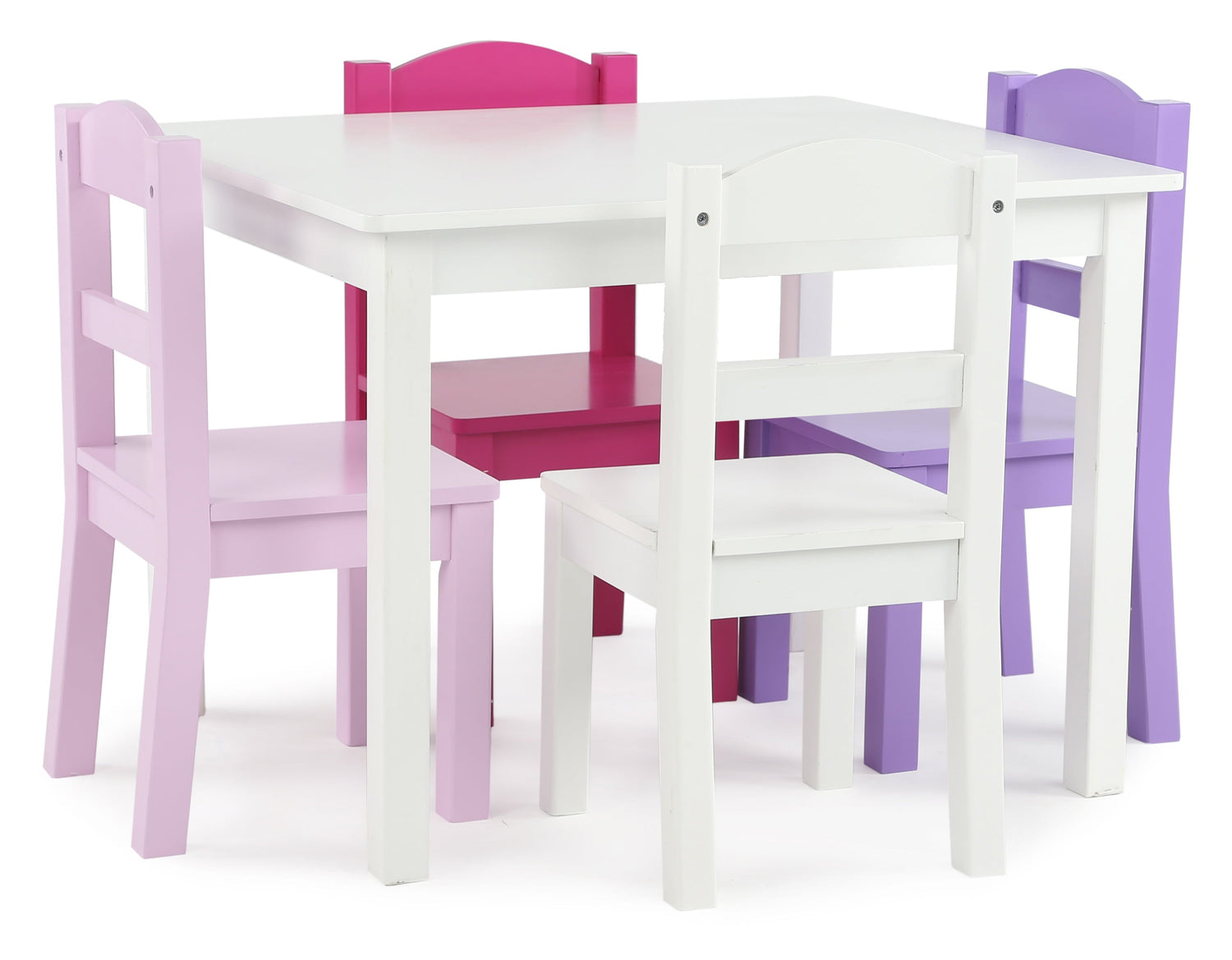 Kids 5 Piece Rectangle Pastel Table and Chair Set childrensterritory