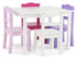 Kids 5 Piece Rectangle Pastel Table and Chair Set childrensterritory