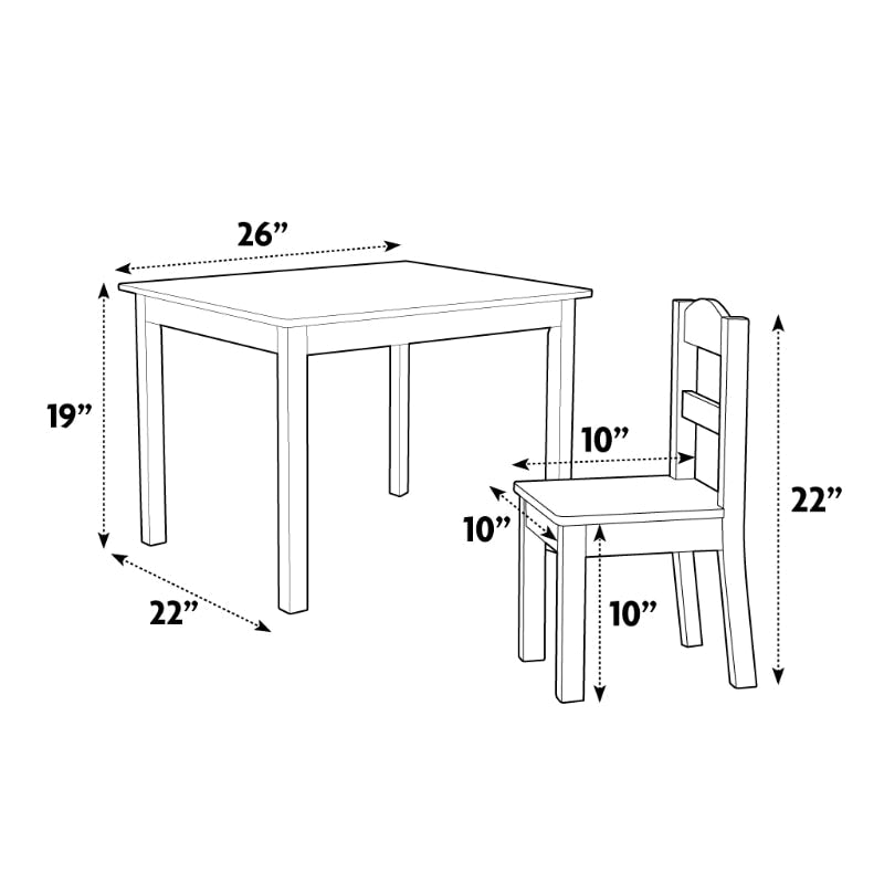 Kids 5 Piece Rectangle Pastel Table and Chair Set childrensterritory