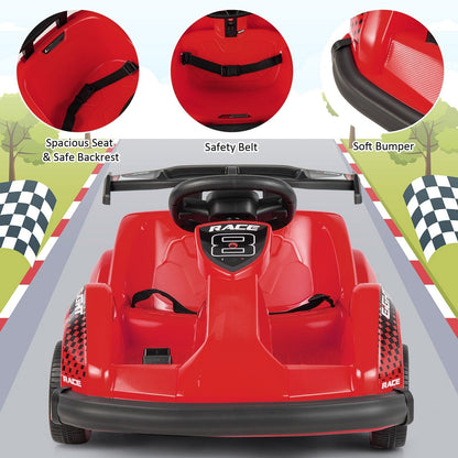 Kids 6V Battery Powered Ride On Racer w/ Bumper &amp; Music childrensterritory