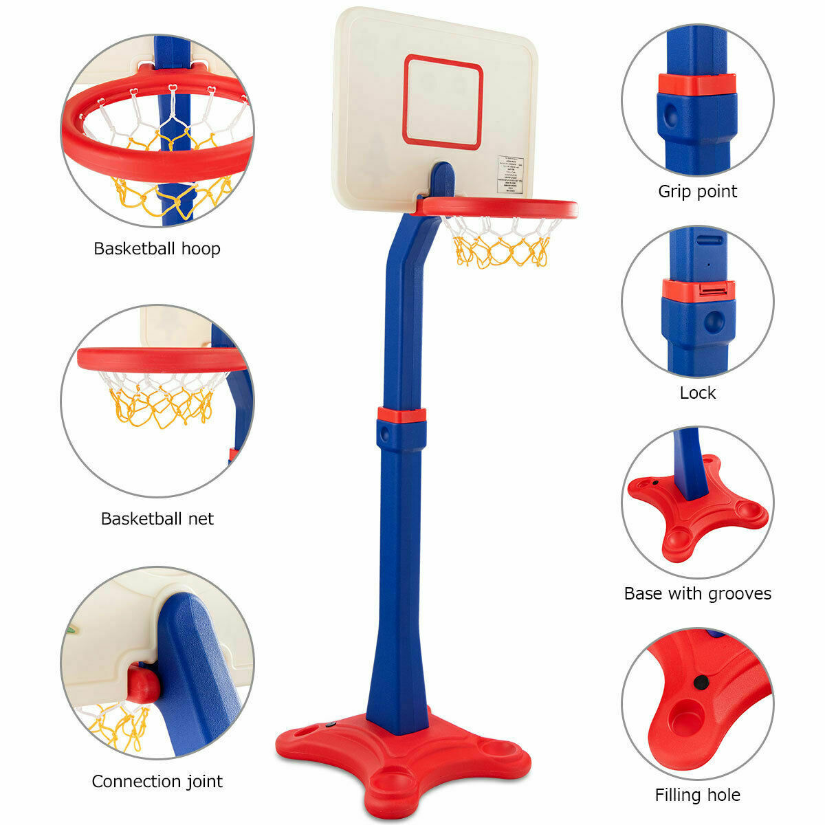 Kids Basketball Hoop Stand W/ Adjustable Height childrensterritory