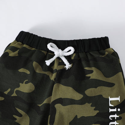 Kids Boys Black Hoodie+Camouflage Pants Suit childrensterritory